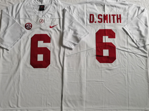 Men's Alabama Crimson Tide Devonta Smith #6 White Jersey